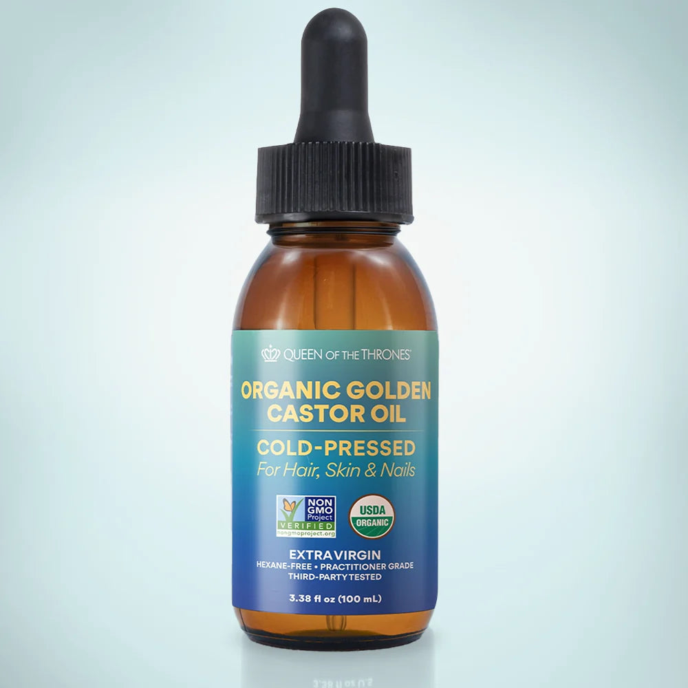 Organic Golden Castor Oil, Cold-Pressed
